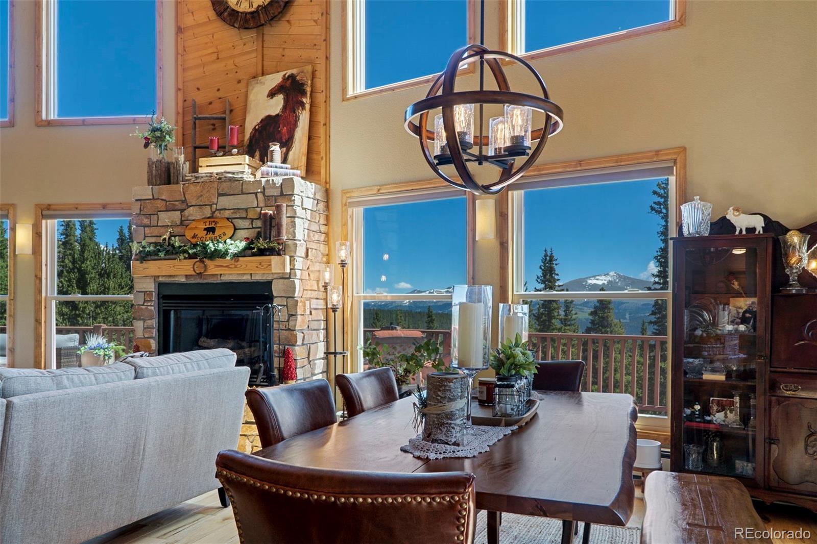 378 Silver Heels Circle Fairplay, CO 80440 - Photo 9 of 40 a view of a dining room with furniture window and outside view