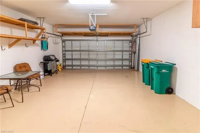 a view of a garage