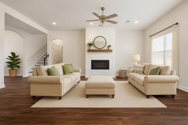 a view of kitchen with wooden floor