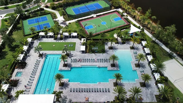 an aerial view of a house