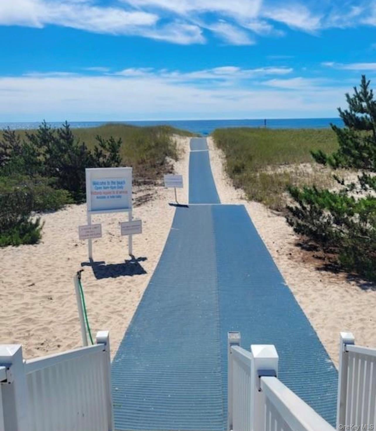 231 Dune Road, Unit 905 Westhampton Beach, NY 11978 - Photo 20 of 24 Carpeted wall to lifeguarded ocean beach, umbrellas and chairs.
