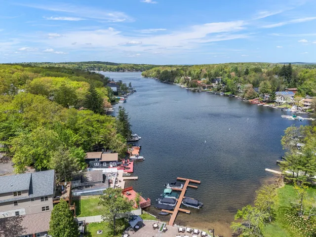 an aerial view of multiple house
