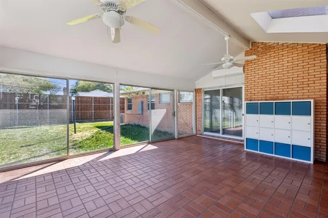 a view of porch with a backyard