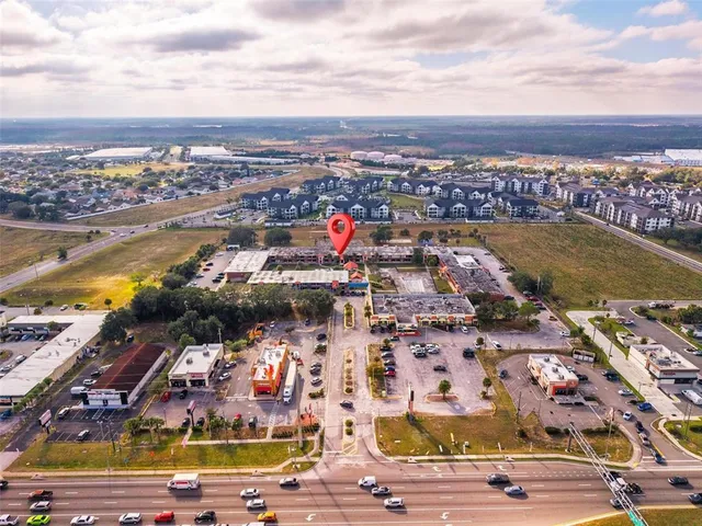 an aerial view of a city