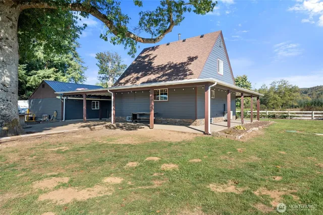 a house with trees in front of it