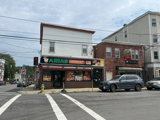 a car parked in front of a building