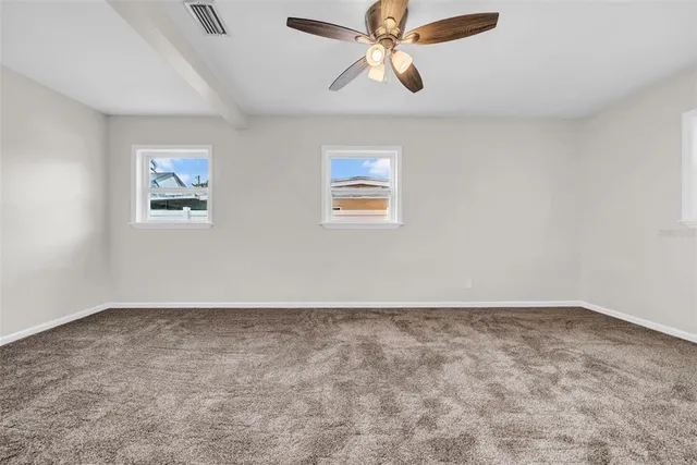 a view of a room with racks on the wall