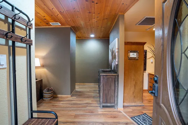 a view of a door of the house