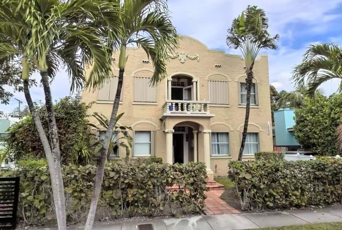 front view of a white building