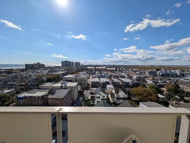 a city view with tall buildings