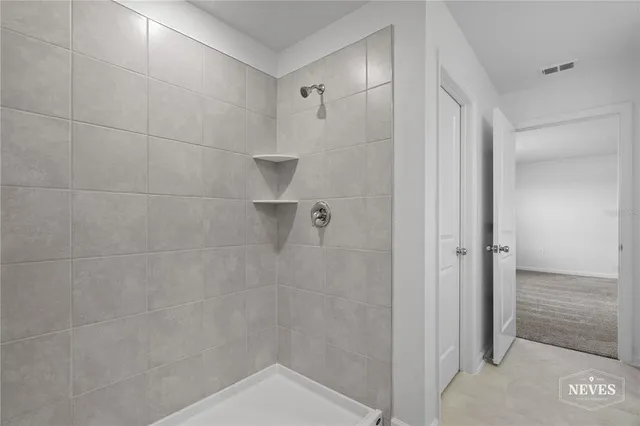 a bathroom with a shower