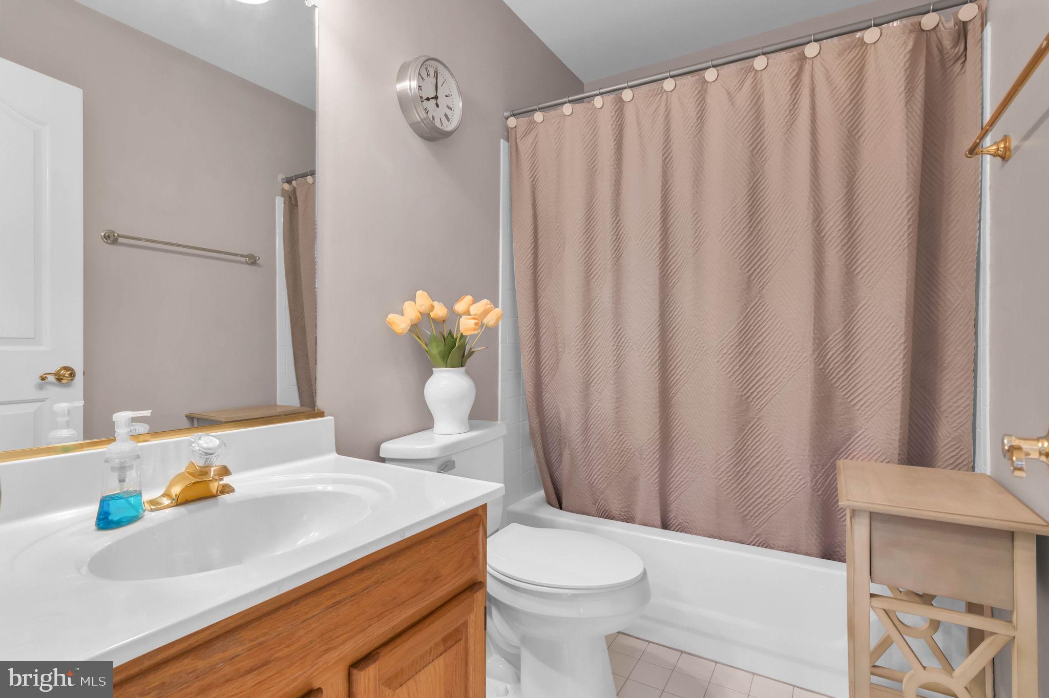 10404 Amherst Circle Fredericksburg, VA 22408 - Photo 39 of 74 a bathroom with a sink a toilet and shower curtain