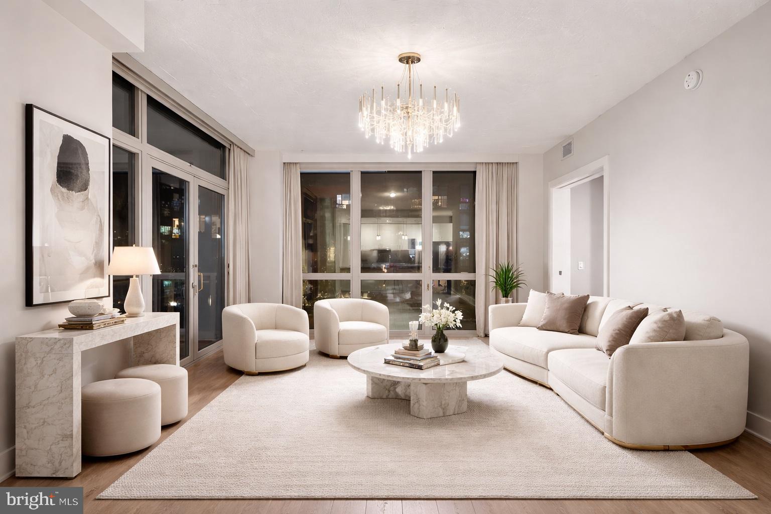 88 V Street Southwest, Unit 509 Washington, DC 20024 - Photo 3 of 35 a living room with furniture and a large window