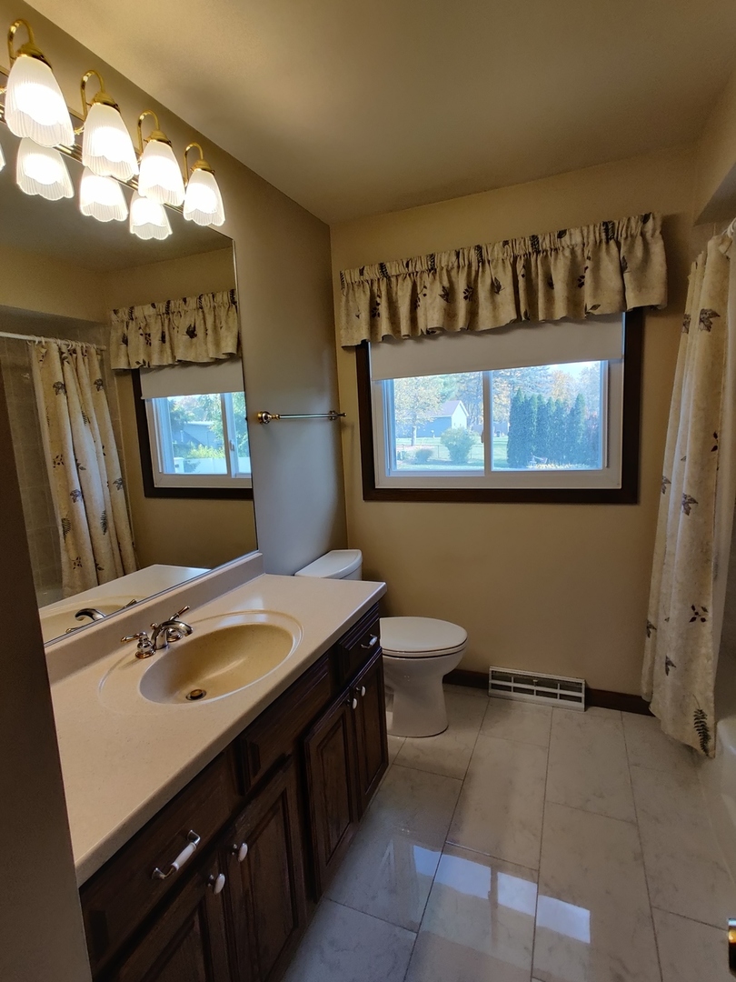 8N601 Stevens Road Elgin, IL 60124 - Photo 21 of 34 a bathroom with a sink a toilet and a mirror