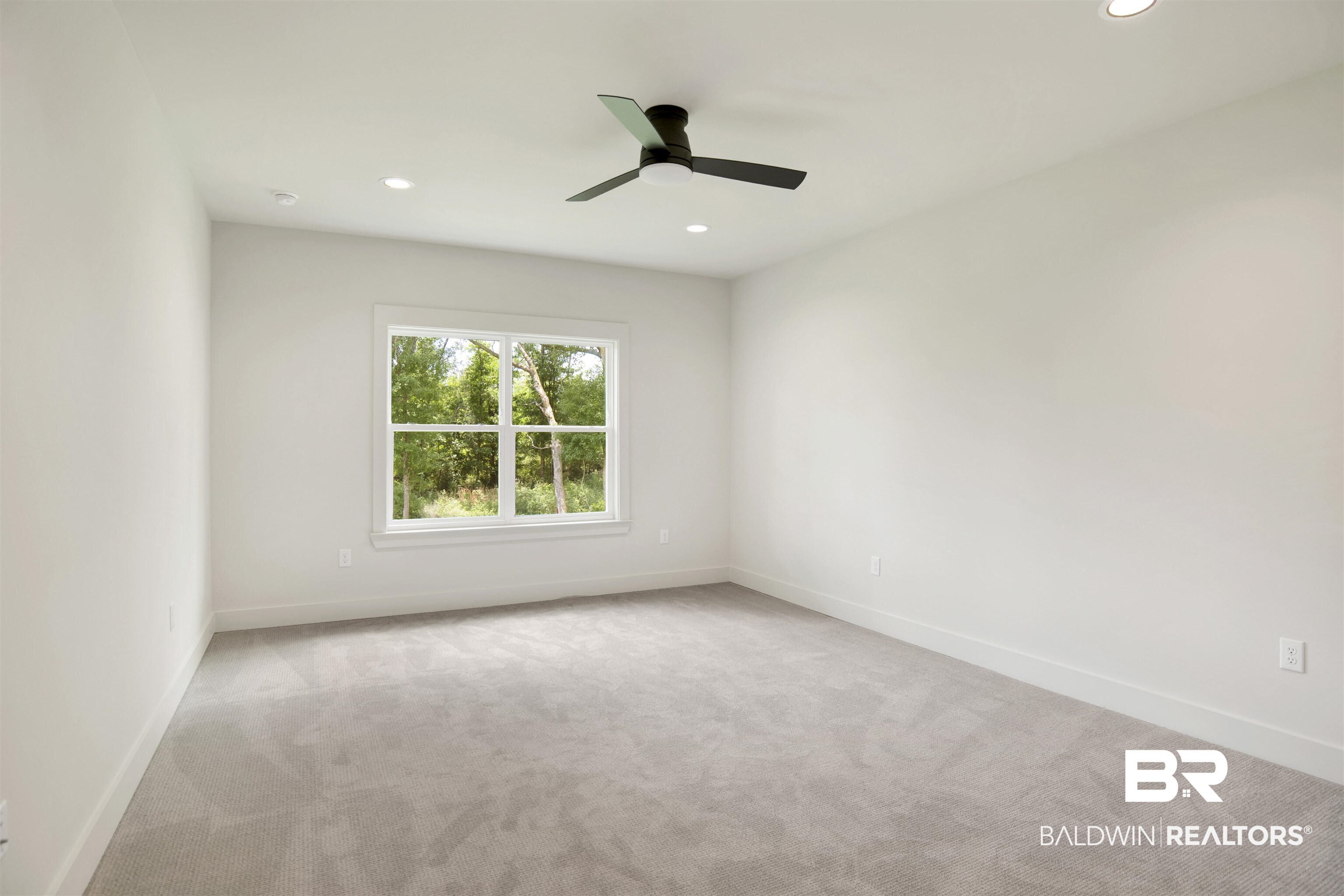 9275 Clarke Ridge Road Foley, AL 36535 - Photo 32 of 43 Carpeted empty room with recessed lighting, a ceiling fan, and baseboards