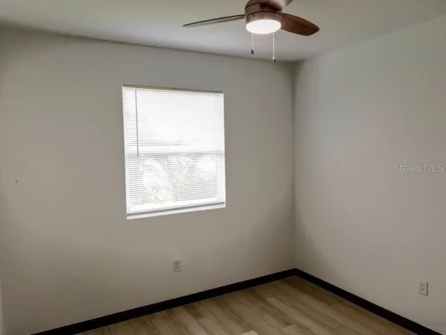 an empty room with a window