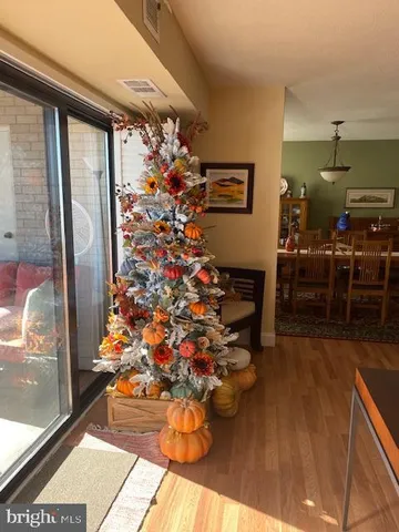 a patio with table and chairs