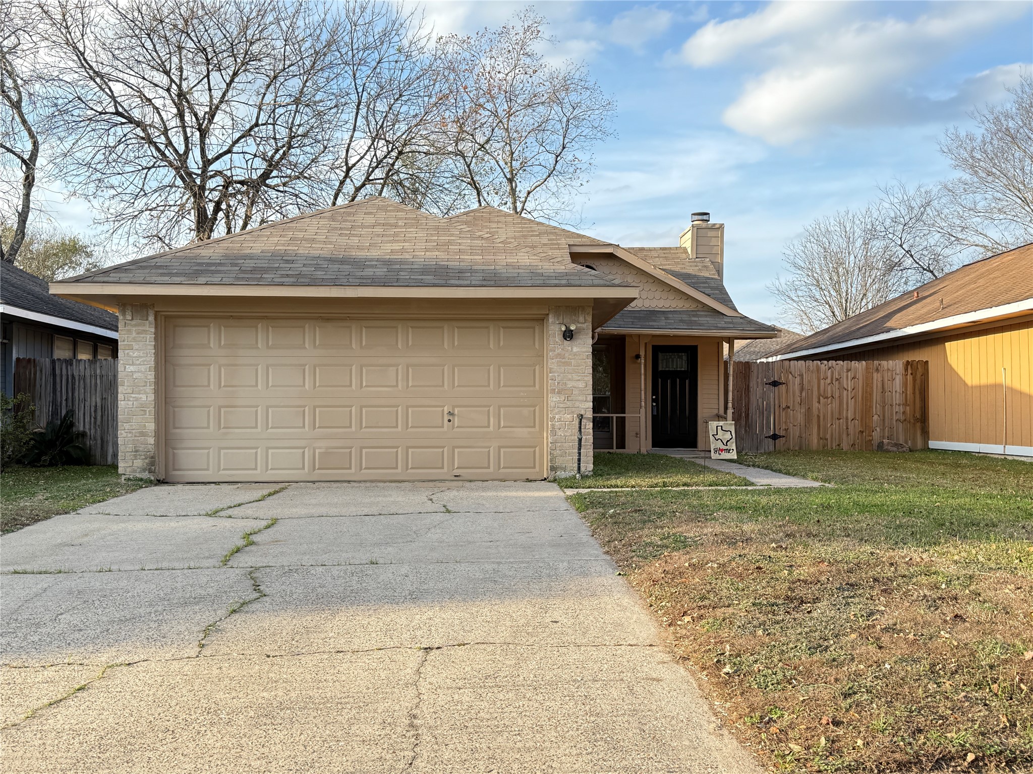 Cottage style a one-story home with a two-car garage and a welcoming front entrance. Family Friendly community of Cypress Trails in Spring TX. Minutes from I45, 1960 and Hardy Toll Rd.