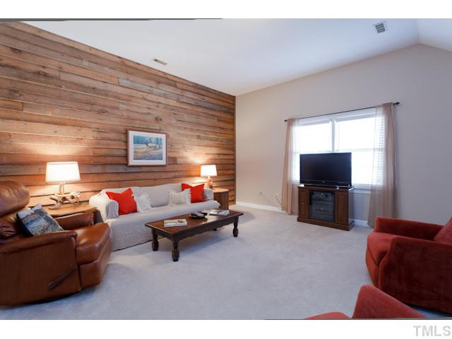 12508 Tappersfield Court Raleigh, NC 27613 - Photo 19 of 25 This Large Bonus Room Includes Soaring Ceilings & Custom Wall with 100 year old barn siding. Truly an rare find! Bonus Room