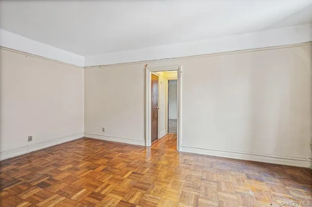 an empty room with a natural light