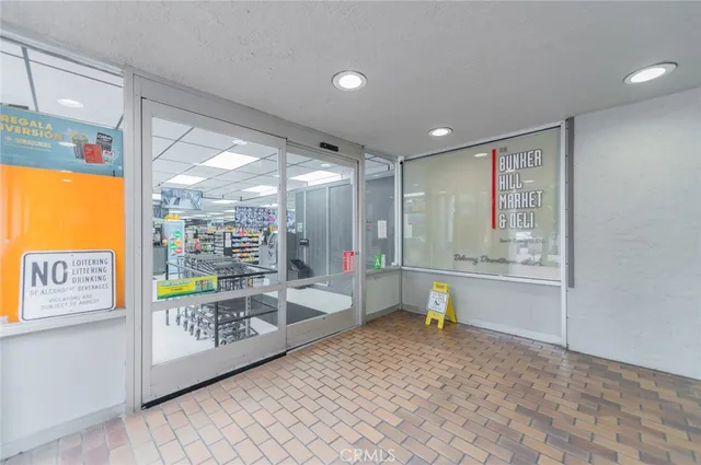 a view of a glass door