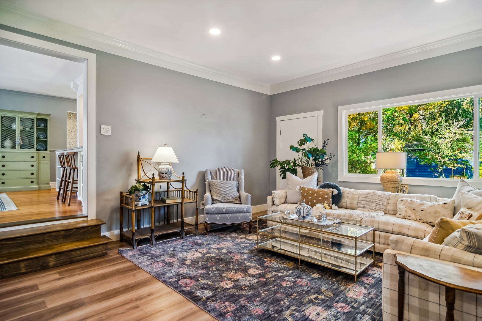 8713 Gardner Road Fox River Grove, IL 60021 - Photo 8 of 25 a living room with furniture fireplace and large windows