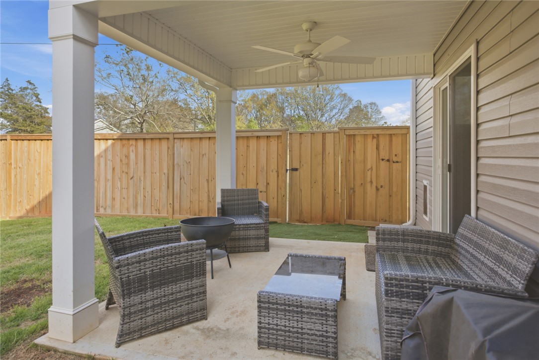 1055 South Depot Street Seneca, SC 29678 - Photo 40 of 43 This private patio offers a serene outdoor space, ideal for relaxation and entertaining.