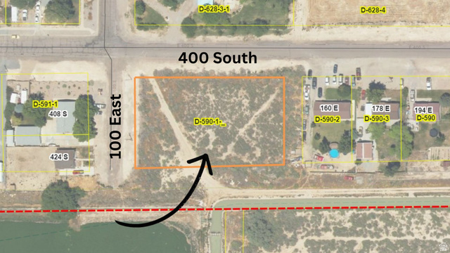 100 East 400th Street South Delta, UT 84624 - Photo 3 of 14 Property Survey Map. Indicating the parcel boundaries and identifying the property labeled D-590-1