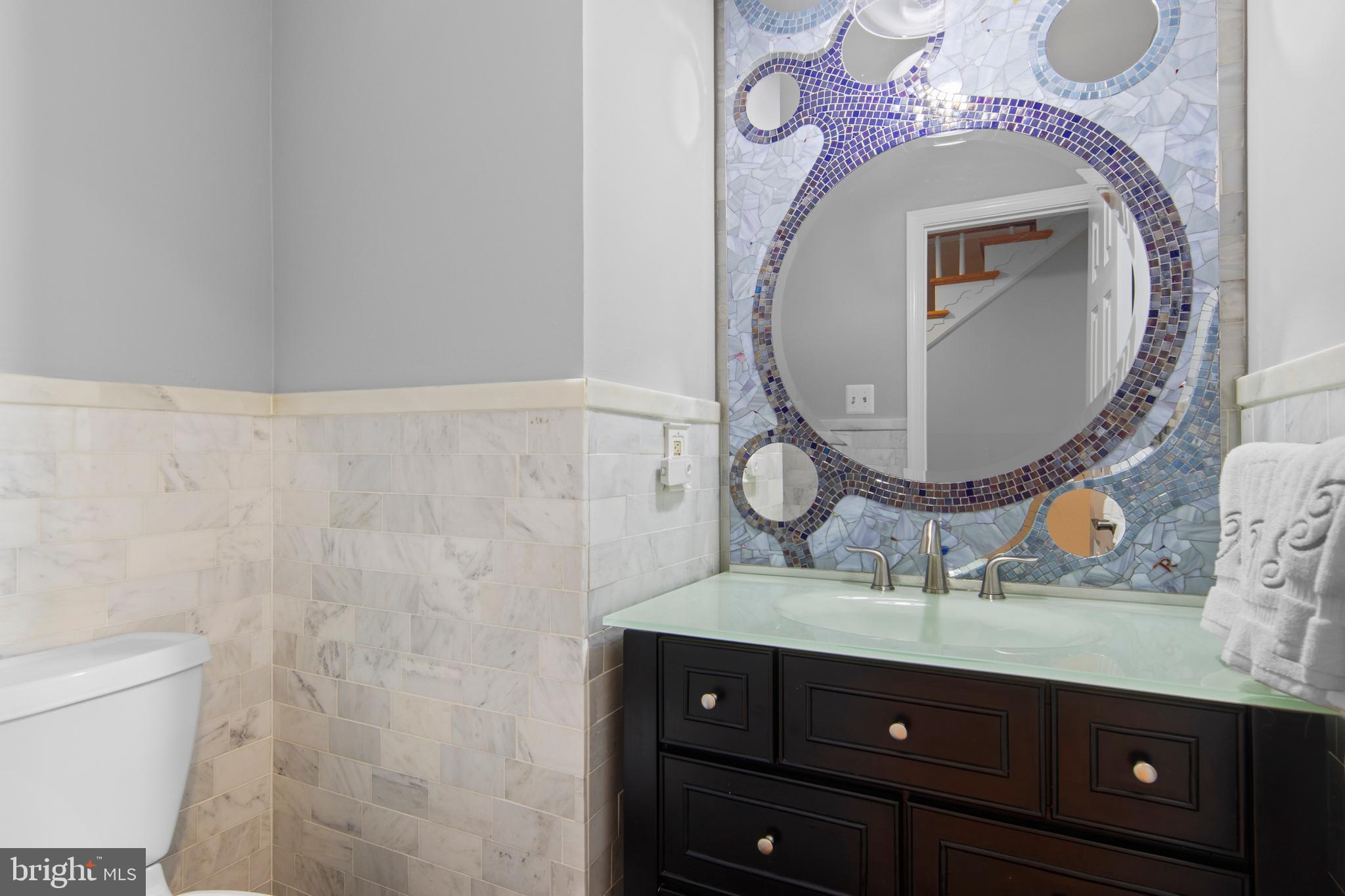 424 Red Coat Lane Wayne, PA 19087 - Photo 37 of 58 Gorgeous mosaic tile in renovated powder room