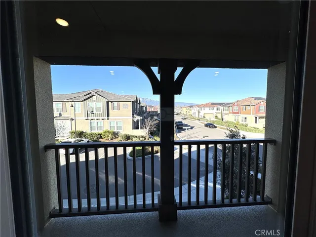 a view of porch with a tv