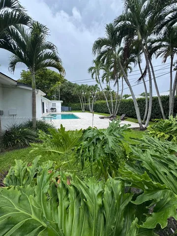 a view of a backyard