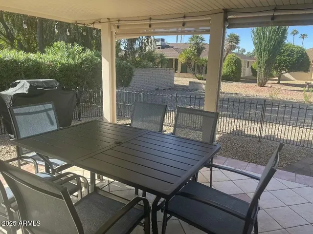 a view of a outdoor seating area