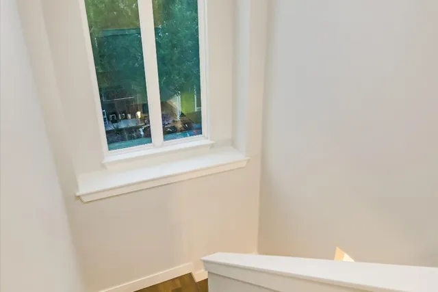 a bathroom with a window