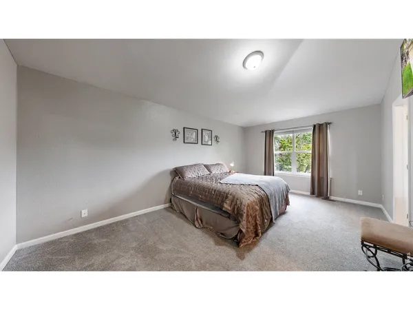 a living room with a bed furniture and a window