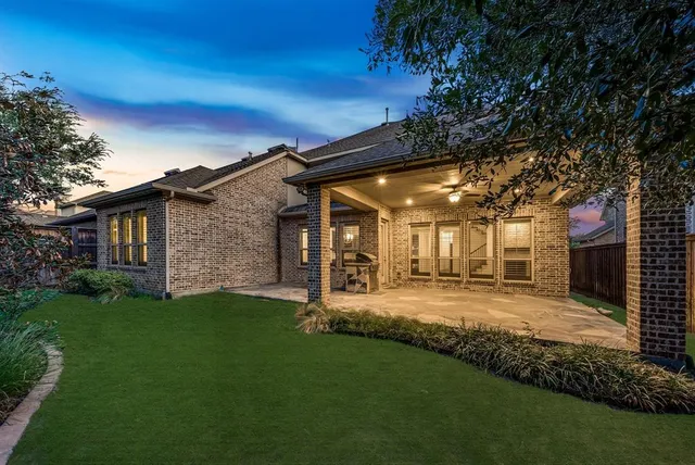 a view of a porch with a yard