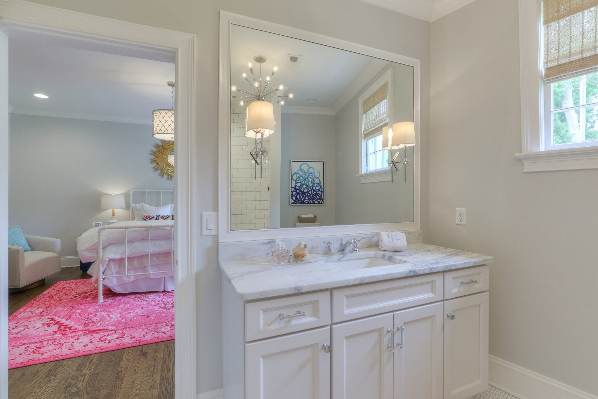2315 Valley Brook Road Nashville, TN 37215 - Photo 39 of 67 a bathroom with a granite countertop sink and a mirror