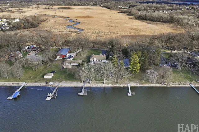 a lake view with a bench and lake view