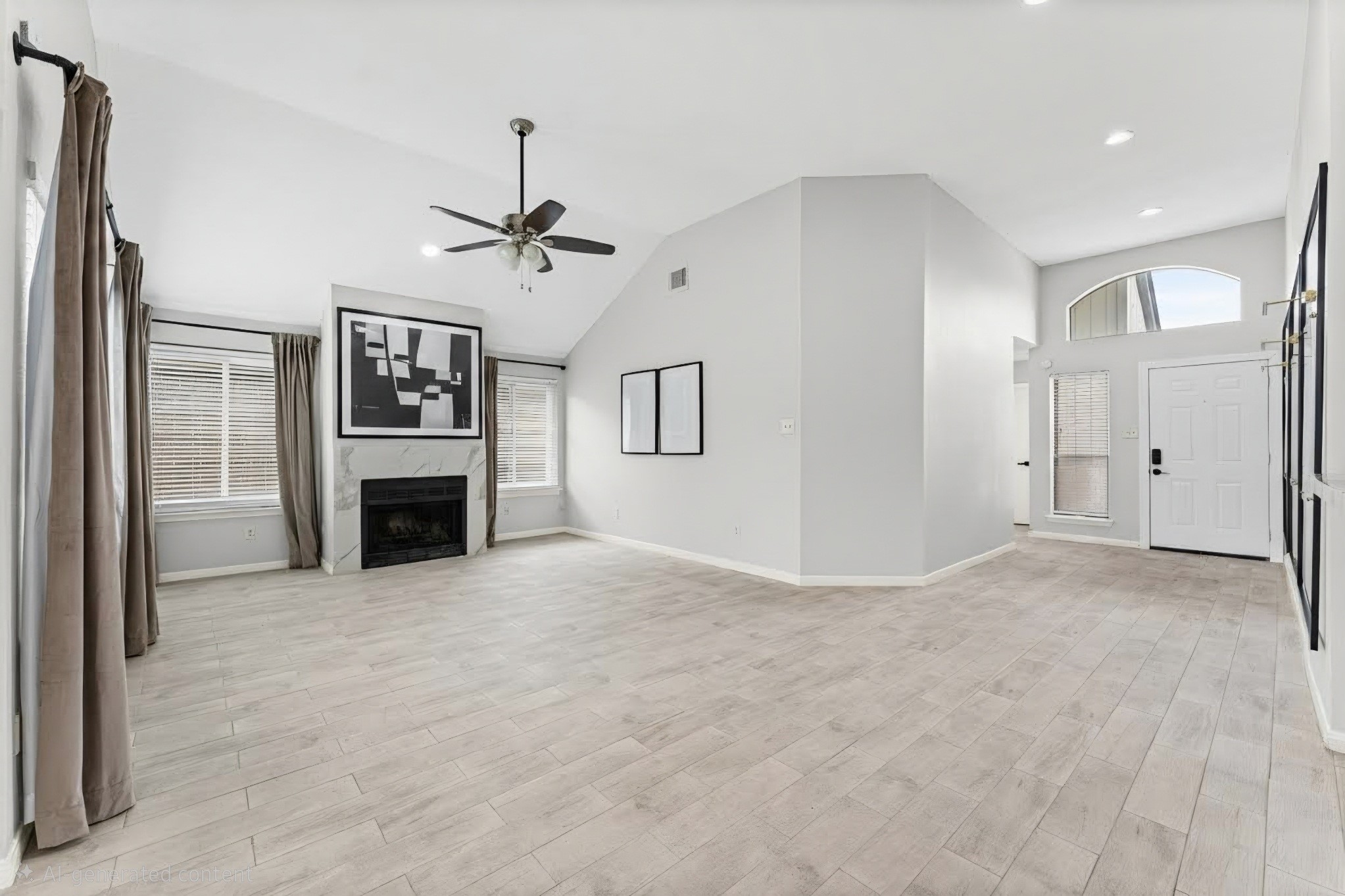 7810 Poitiers Drive Houston, TX 77071 - Photo 2 of 29 A.I. enhancement offering ideas for flat screen TV placement or artwork. Updated ceiling fans & newer windows!