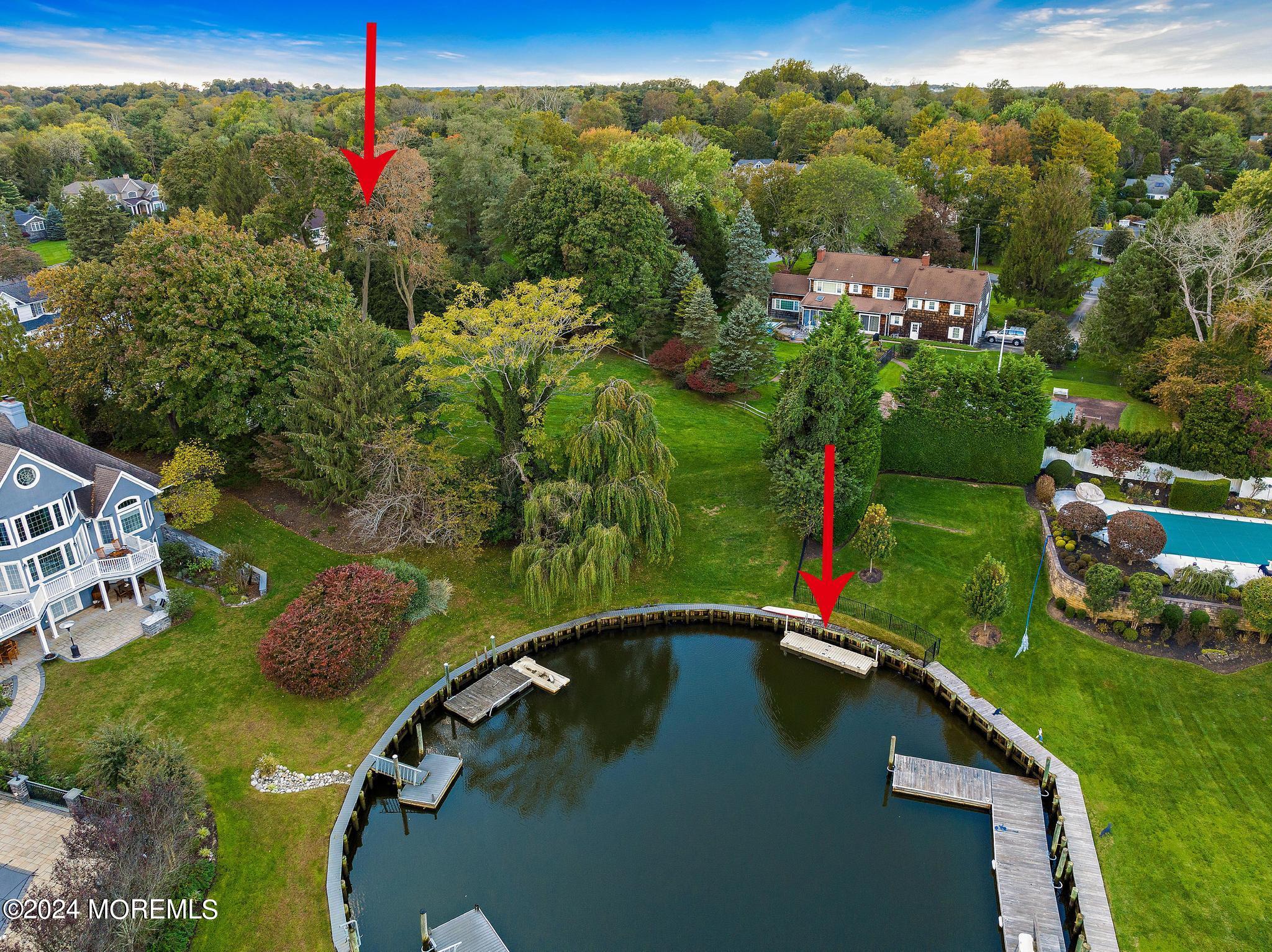15 Oakes Road Rumson, NJ 07760 - Photo 60 of 61 15 Oakes arrow to dock from house