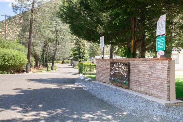 a view of a street with trees