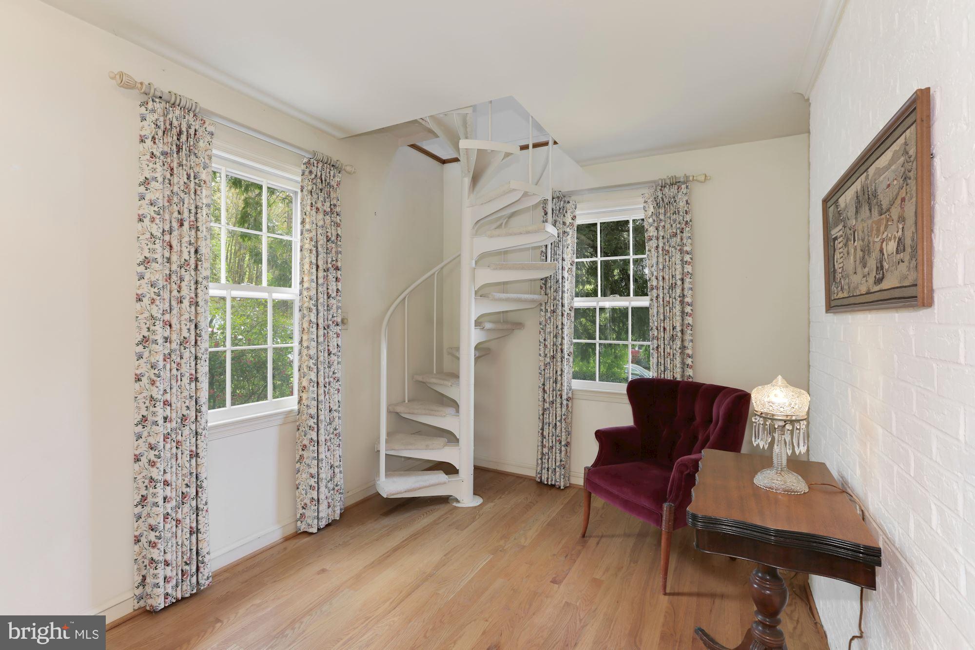 5615 Overlea Road Bethesda, MD 20816 - Photo 15 of 48 Circular second staircase to upper level bedroom.