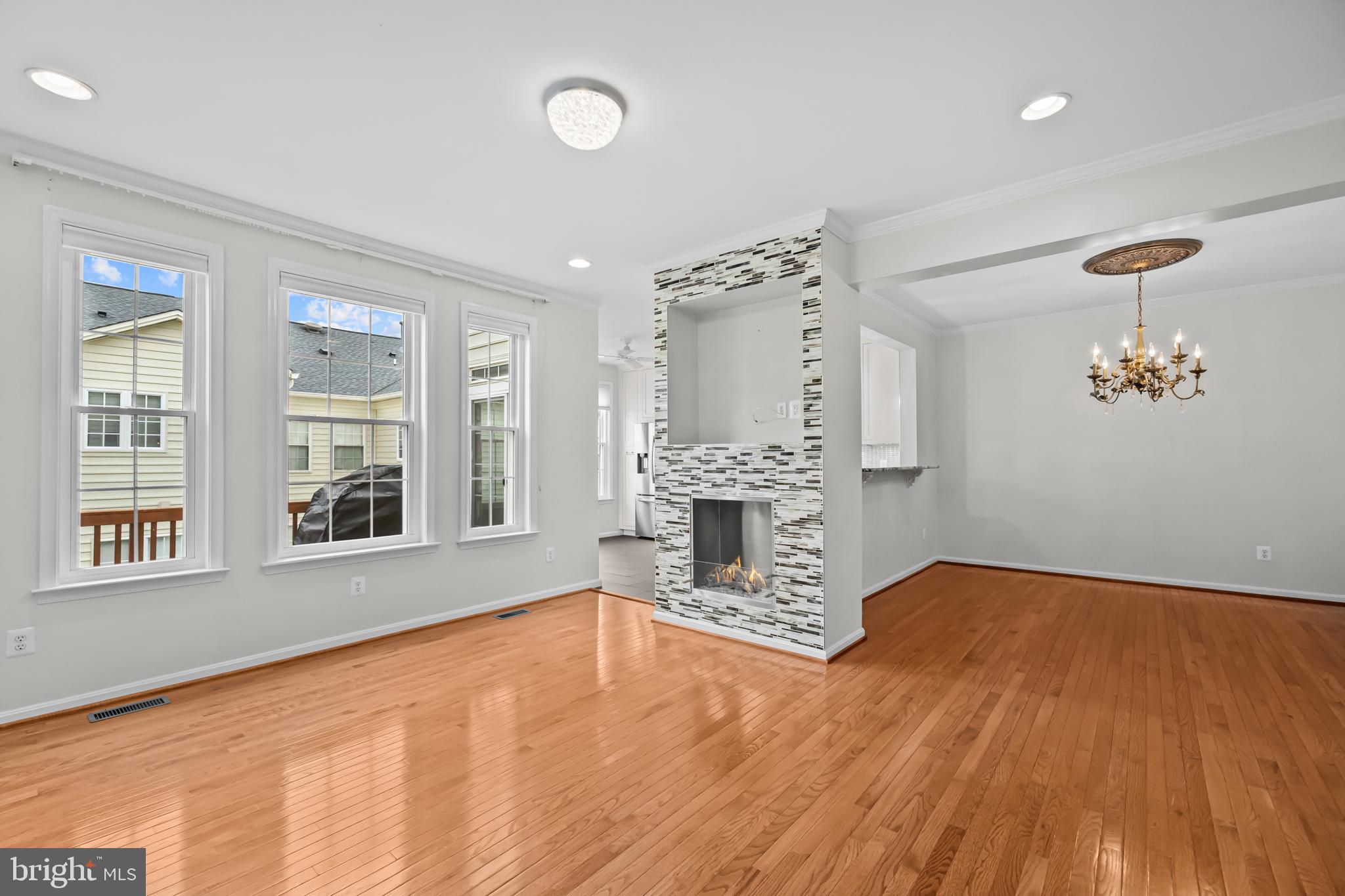 20366 Cloverfield Terrace Sterling, VA 20165 - Photo 3 of 96 a view of empty room with wooden floor and fireplace