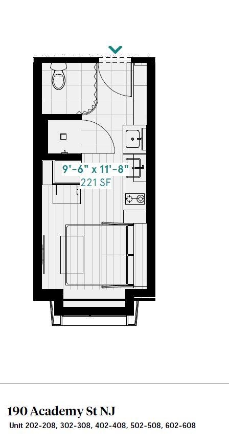 190 Academy Street, Unit 402 Jersey City, NJ 07306 - Photo 7 of 16 a black and white photo of a room