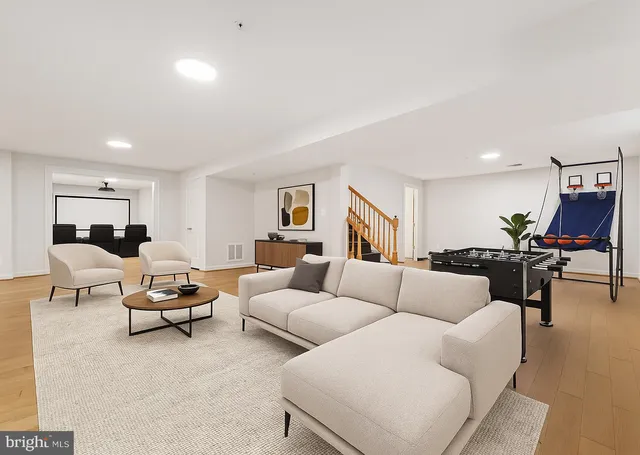 a living room with furniture and a couch