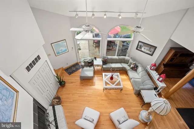 a view of a living room and dining room