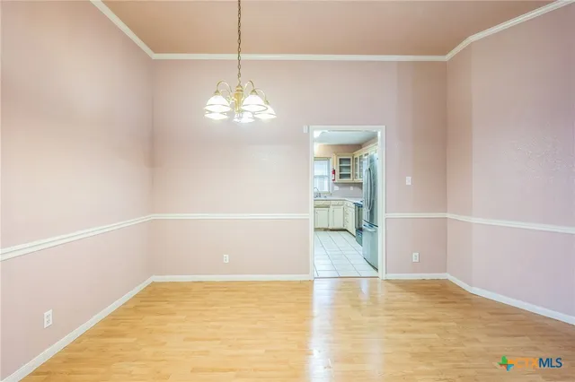 a view of a room with a window