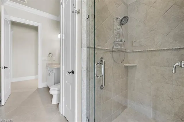 a bathroom with a shower
