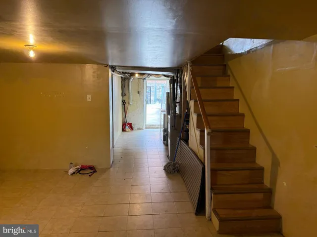 a view of hallway with stairs