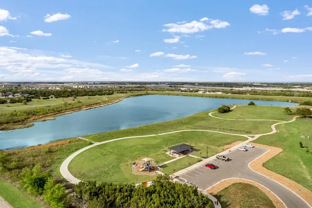 a view of a swimming pool and an outdoor space
