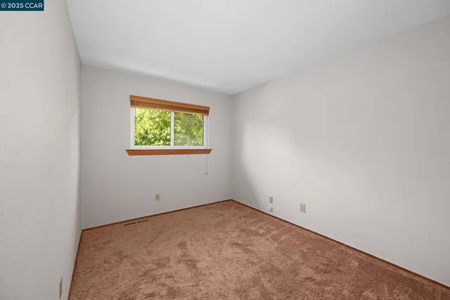 a bedroom with a large bed and a potted plant